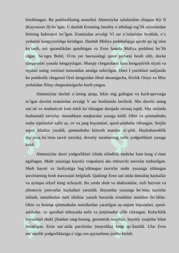 Milloddan avvalgi  III ming yillikda Old Osiyo. 4