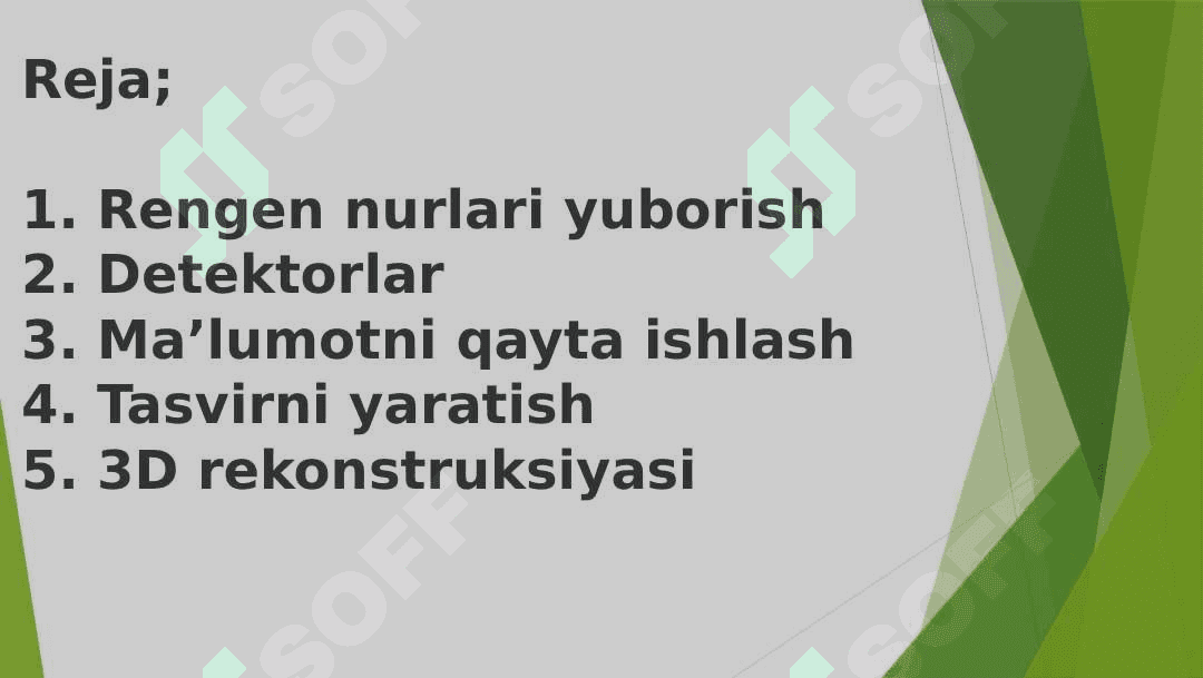 TIBBIY TOMOGRAFIYA APPARATLARINING  ISHLASH PRINSIPLARI 2