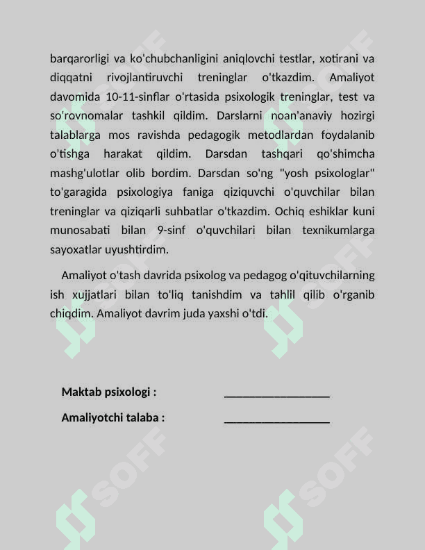amaliyot hisoboti 2