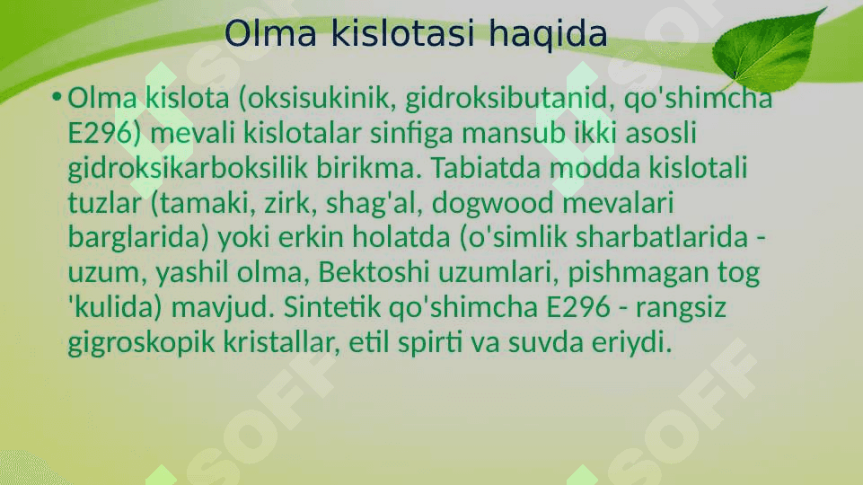 Olma kislota 3