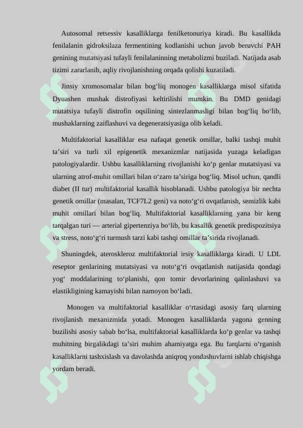 Irsiy kasalliklar va xromosoma kasalliklari 7