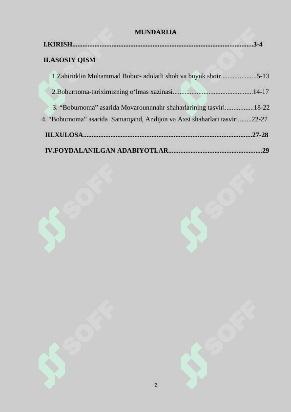 Boburnoma asarida mmovorounnahr shaxarlari tasviri 2