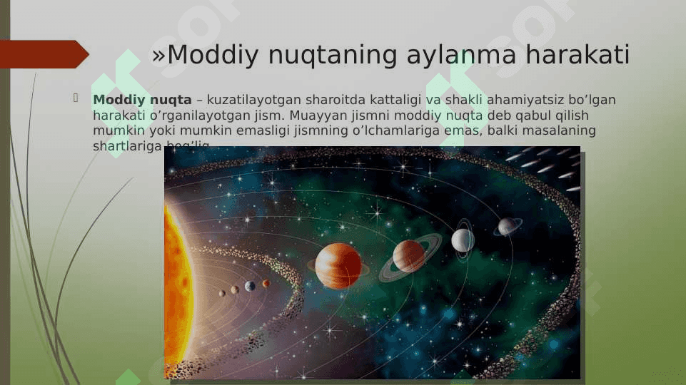 Moddiy nuqtaning aylanma harakati 3