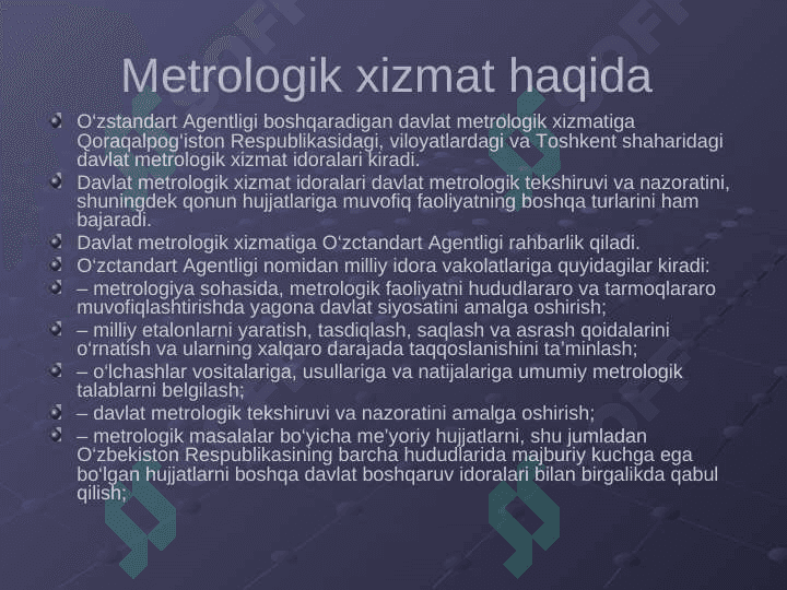 Metrologiyaning rivojlanishi 4