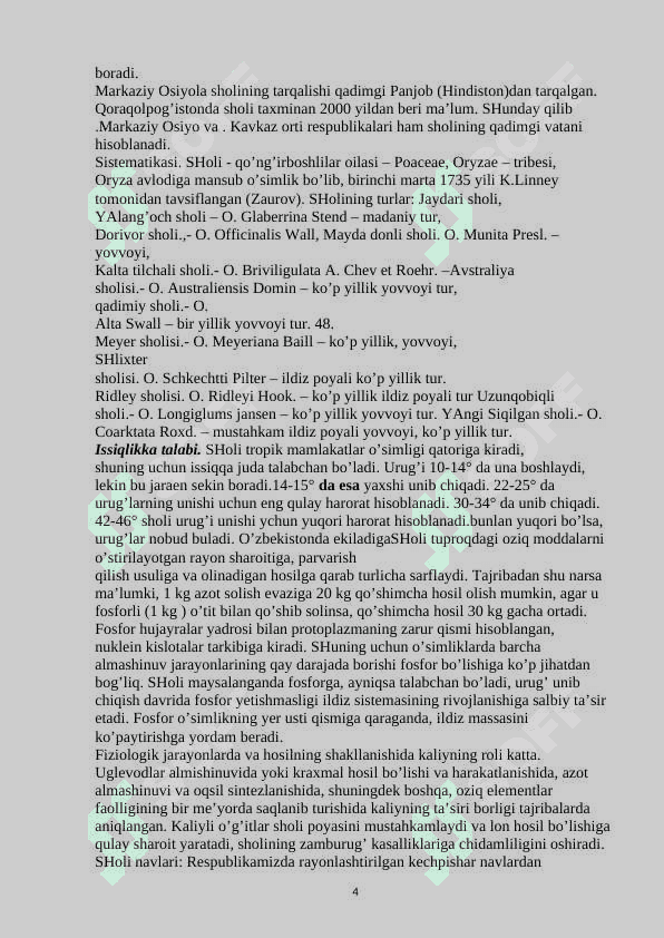 Sholi yetishtirishni tashkil etish va boshqarish 4