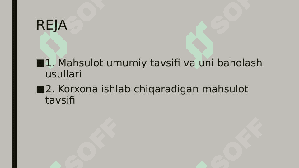Korxona mahsulotining tavsifi 2