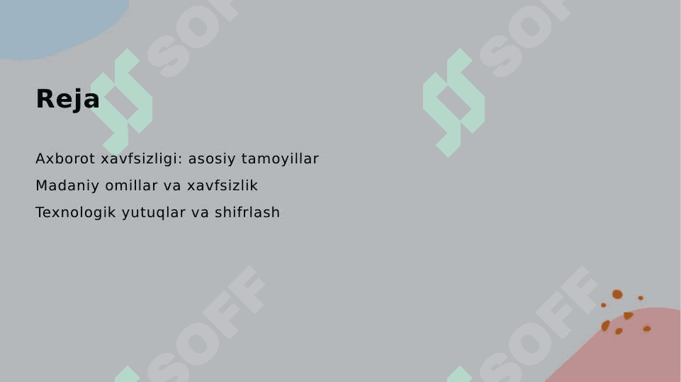 Axborot xavfsizligini taʼminlashning o'ziga xos xususiyatlari. 2