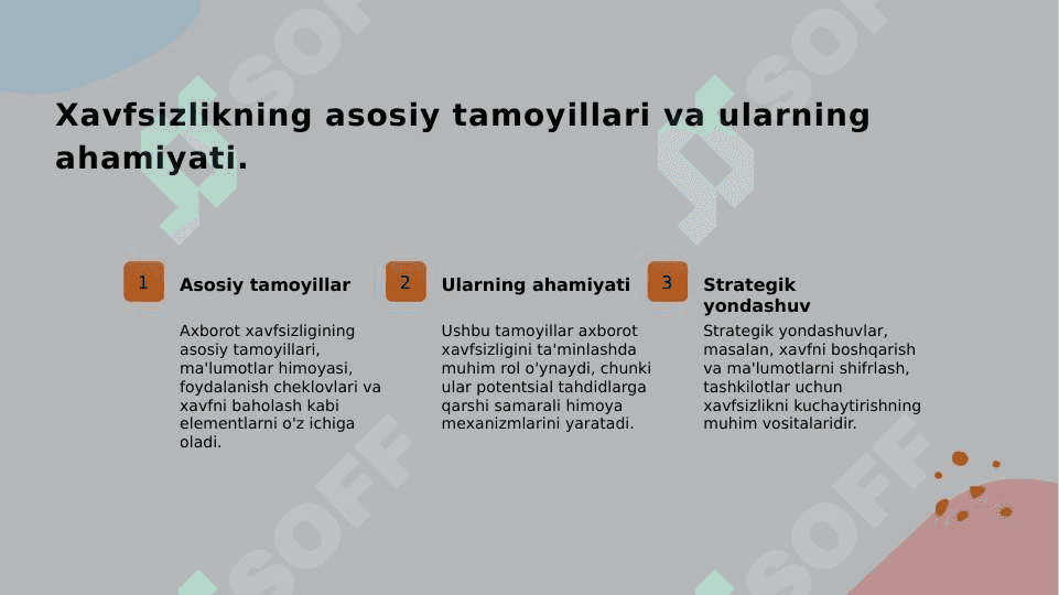 Axborot xavfsizligini taʼminlashning o'ziga xos xususiyatlari. 4