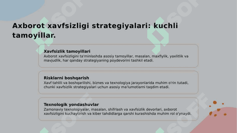 Axborot xavfsizligini taʼminlashning o'ziga xos xususiyatlari. 5