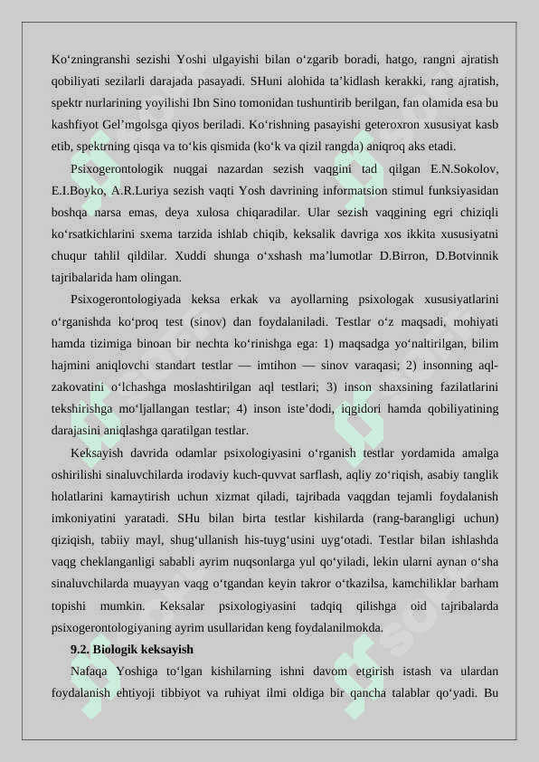 Keksayish davrida shaxs psixologiyasi 3