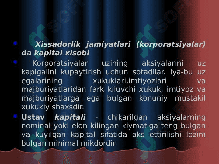 XUSUSIY KAPITAL TUGRISIDA XISOBOT 6