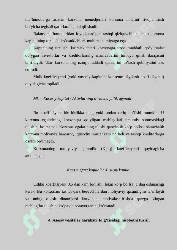 MOLIYAVIY NATIJALAR TO’G’RISIDAGI HISOBOT 8