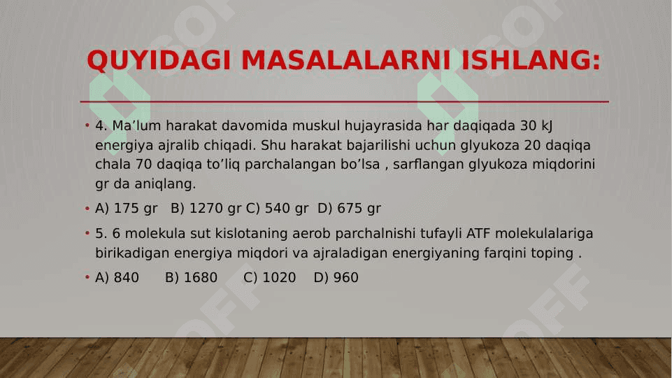 Hujayraning oziqlanishi 7