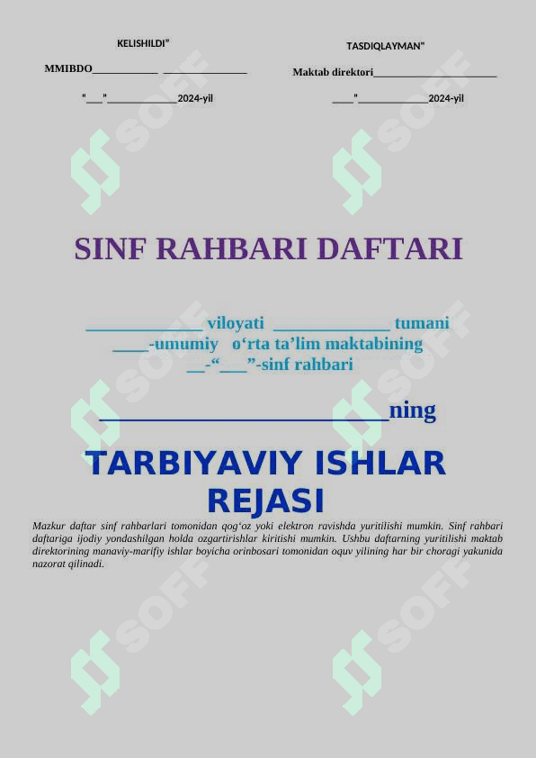 Sinf rahbarlik hujjatlari 2