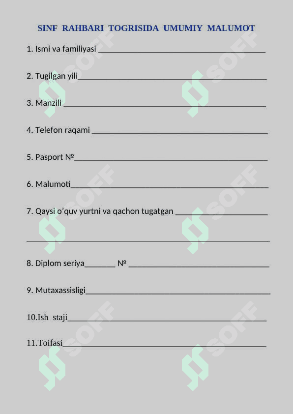 Sinf rahbarlik hujjatlari 4