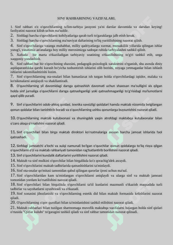Sinf rahbarlik hujjatlari 5