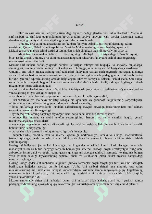 Sinf rahbarlik hujjatlari 6