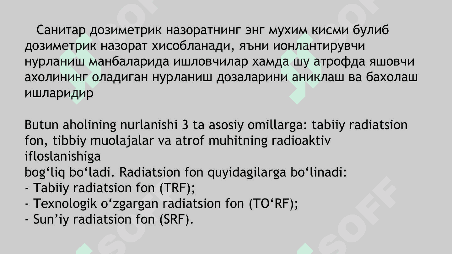 Sanitar dozimetrik nazorat haqida tushuncha 3