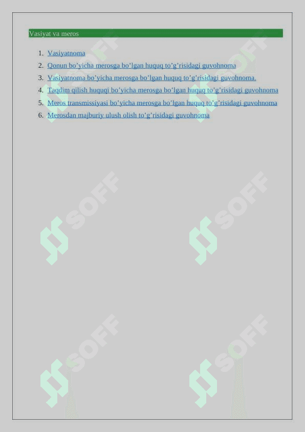 Notarial tasdiqlanishi kerak bo’lgan shartnomalar 4