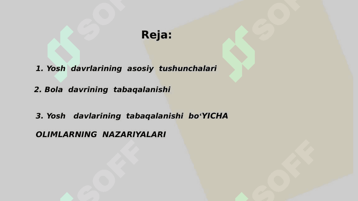 Yosh  davrlarining tabaqalanish   nazariyalari 2