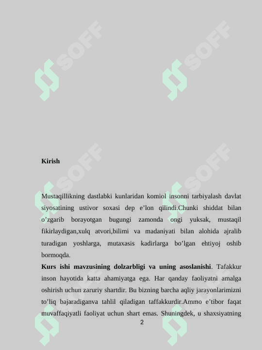 Tafakkur turlari va klassifikatsiyasi 2