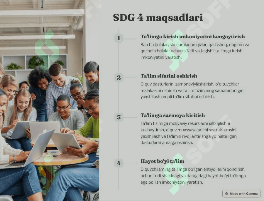 Sifatli ta'lim SDG4 3