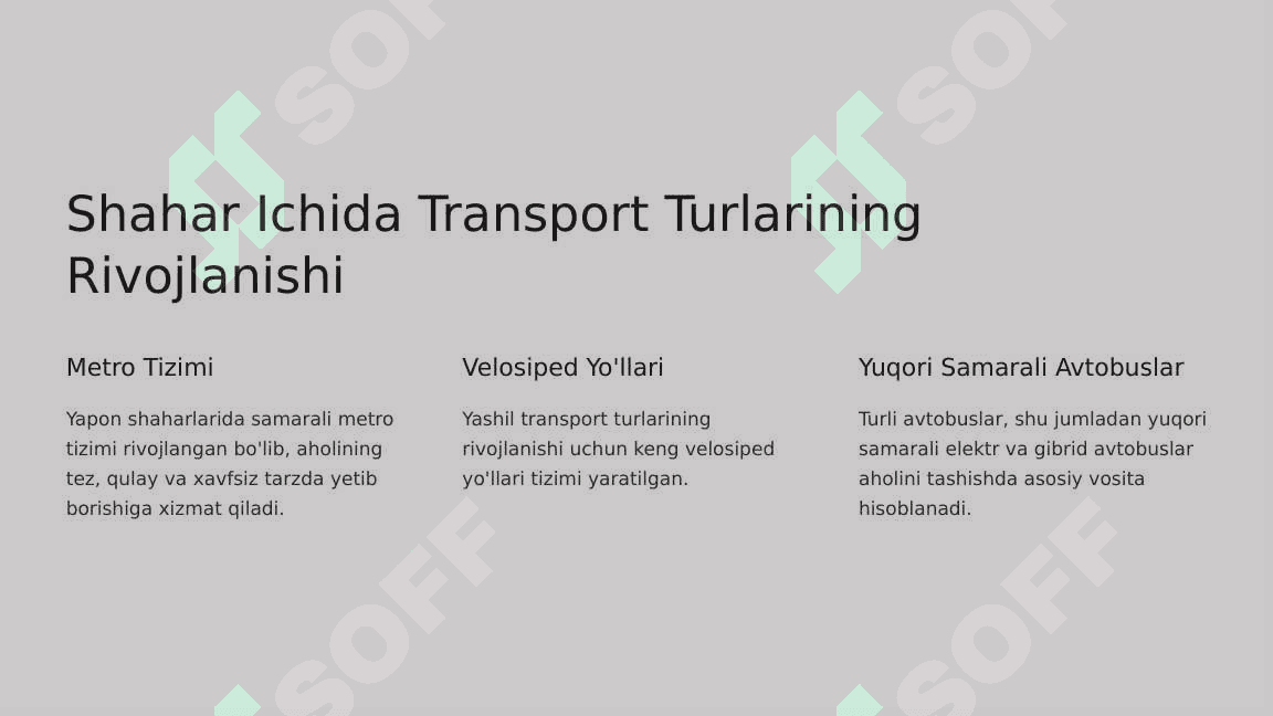Yaponiyada Transport Tizimi 2