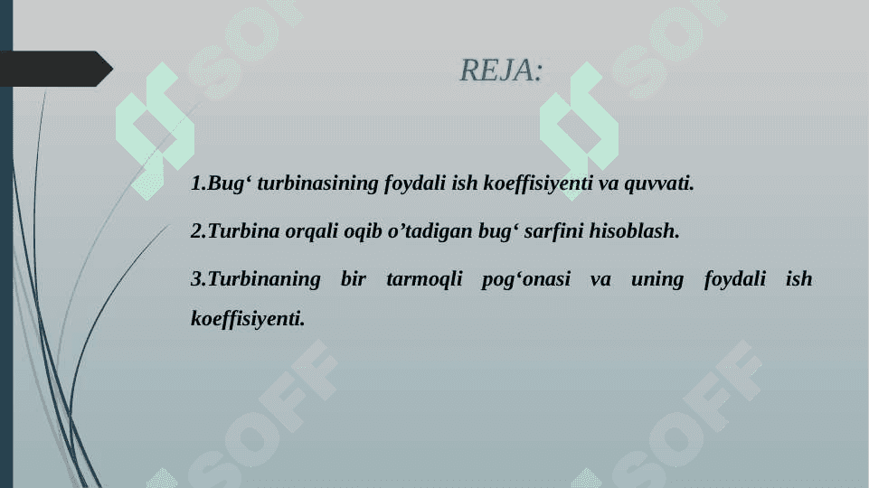 TURBINANING FIK NI ANIQLASH 2