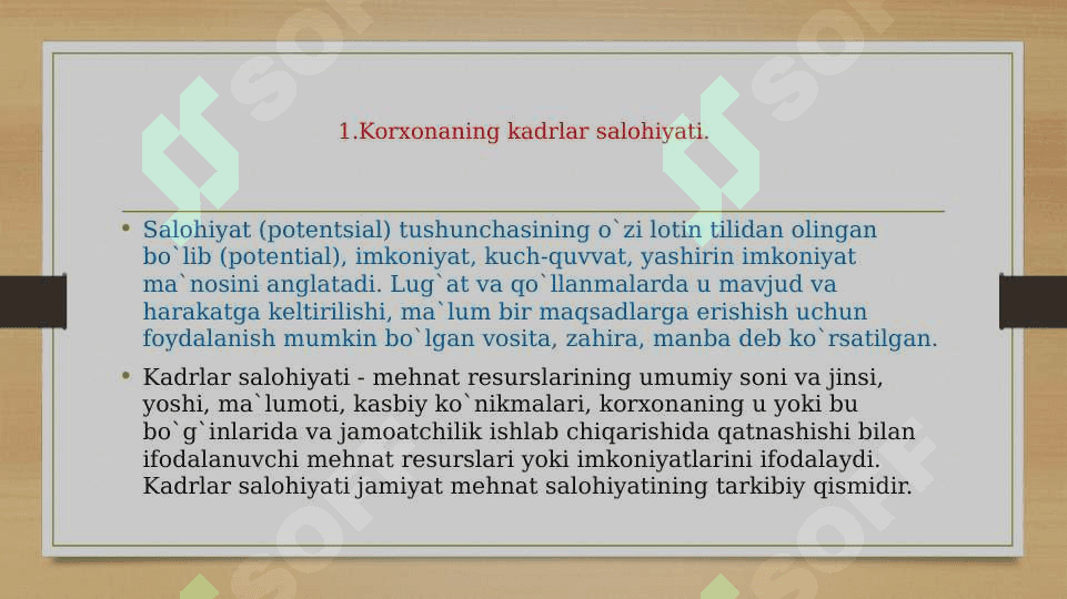 Korxonada kadrlar va mehnatga haq to‘lash 2