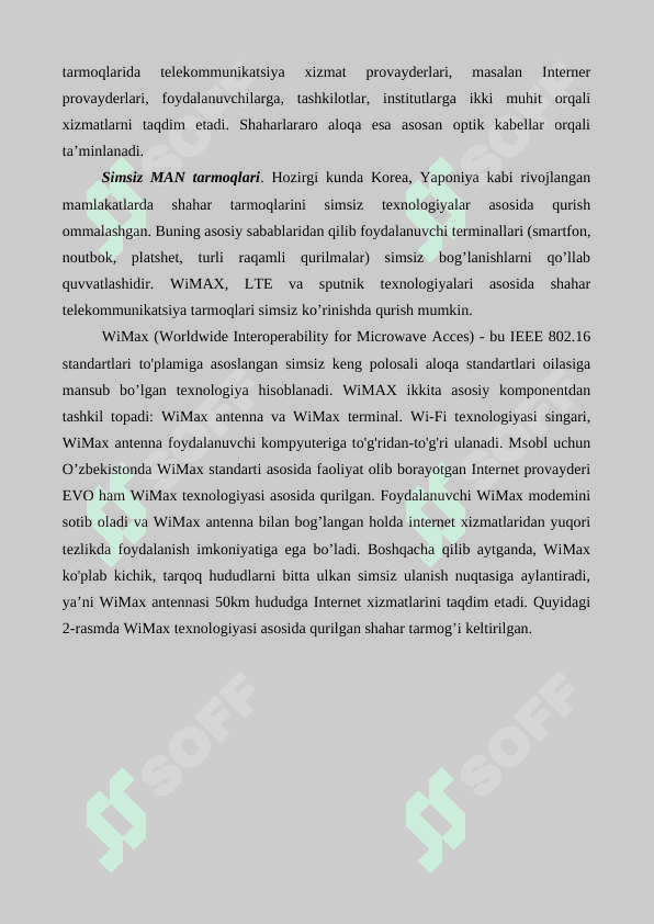 Shahar tarmoqlari (MAN) va ularning qurilish usullari 4