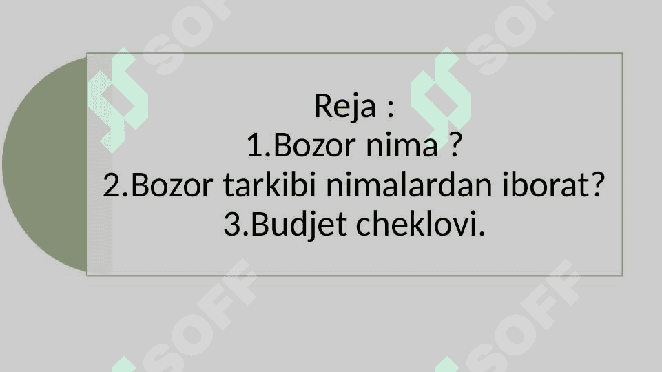 Bozor va Budjet cheklovi 2