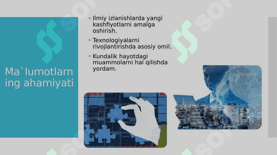 Ma`lumot tushunchasi va ularning turlari mavzusida slayd 4