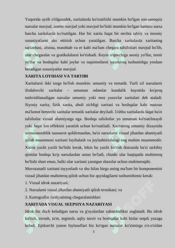 Xaritalarni loyihalash tuzish va nashr qilish 5
