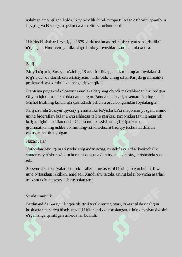 Ferdinand de Sossyurning ta'limoti 3