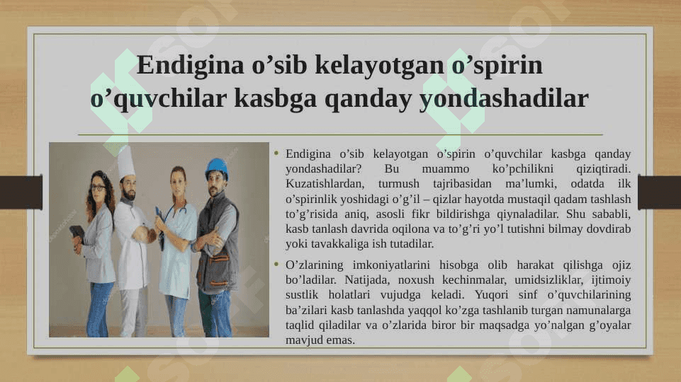 O’spirinlarni kasb tanlashdagi muommolari 3