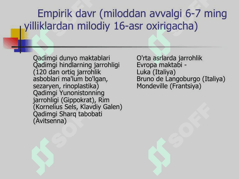 Zamonaviy xirurgiyaning rivojlanish tarixi 6
