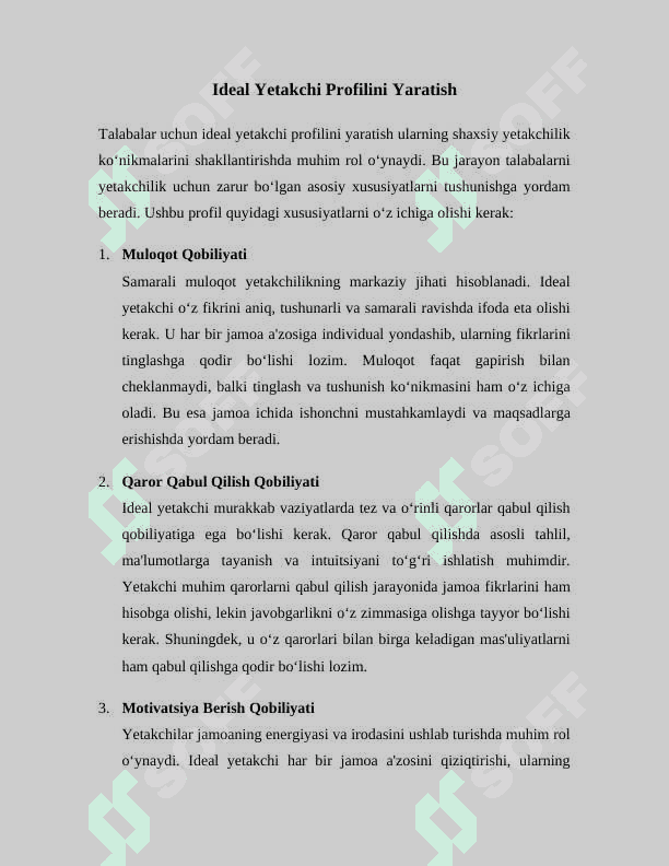 Talabalarda Yetakchilik Xususiyatlarini Rivojlantirish 2