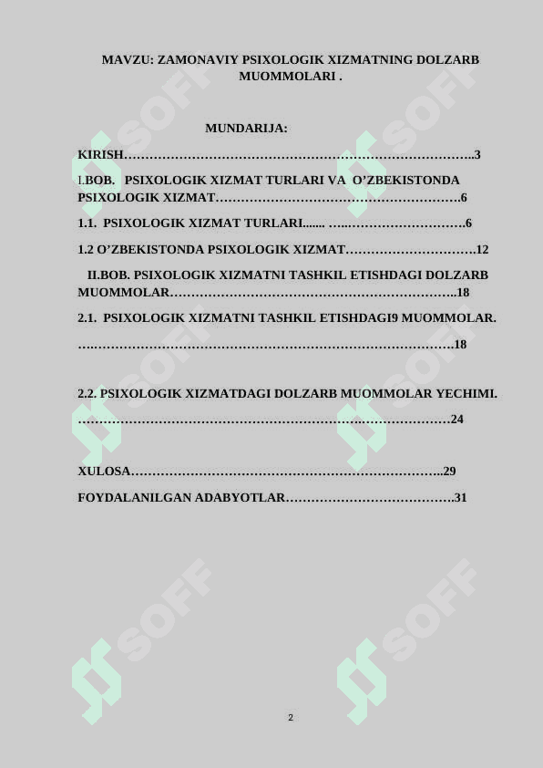 ZAMONAVIY PSIXOLOGIK XIZMATNING DOLZARB MUOMMOLARI 2