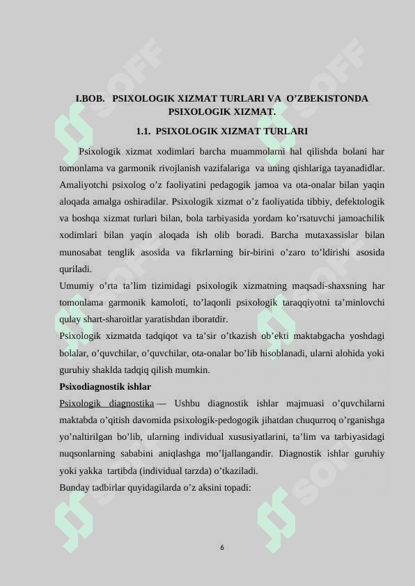 ZAMONAVIY PSIXOLOGIK XIZMATNING DOLZARB MUOMMOLARI 6
