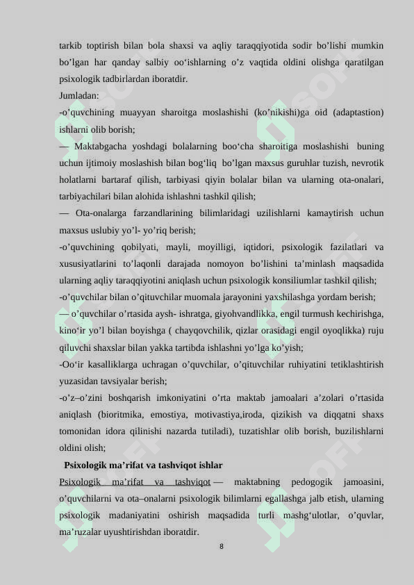 ZAMONAVIY PSIXOLOGIK XIZMATNING DOLZARB MUOMMOLARI 8
