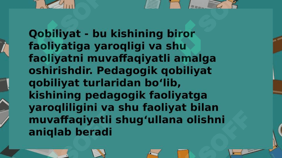 O’QITUVCHI FAOLIYATIDA PEDAGOGIK QOBILIYAT. 6