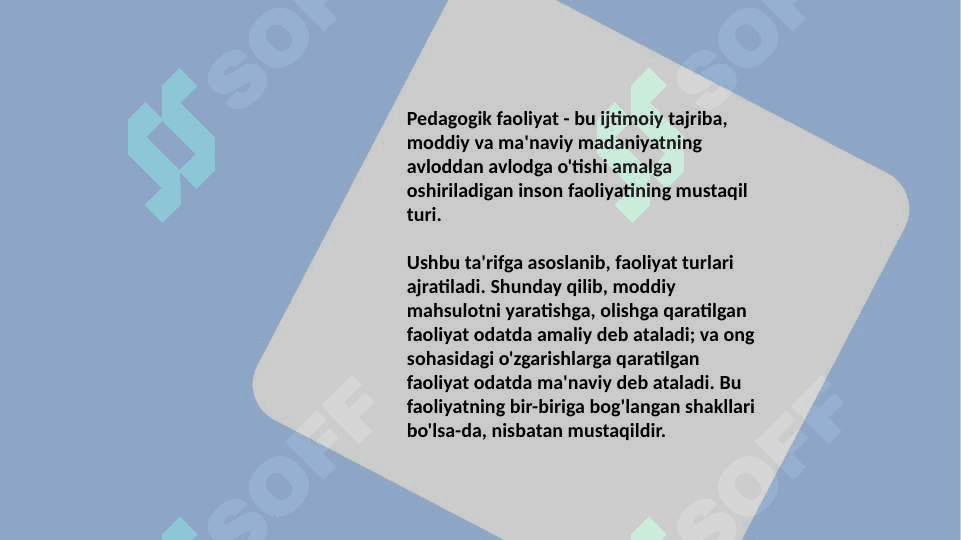 Pedagog faoliyatining asosiy yo'nalishlari. 2