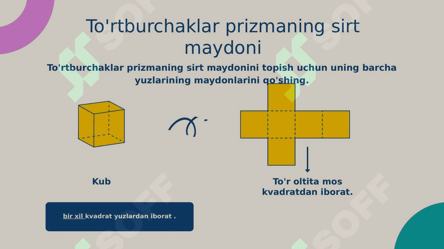 Sirt maydoni va hajmi 8