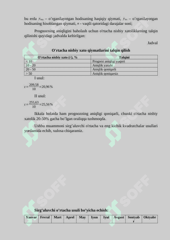 PROGNOZLASH USULLARI.  (Amaliy mashg’ulot) 3
