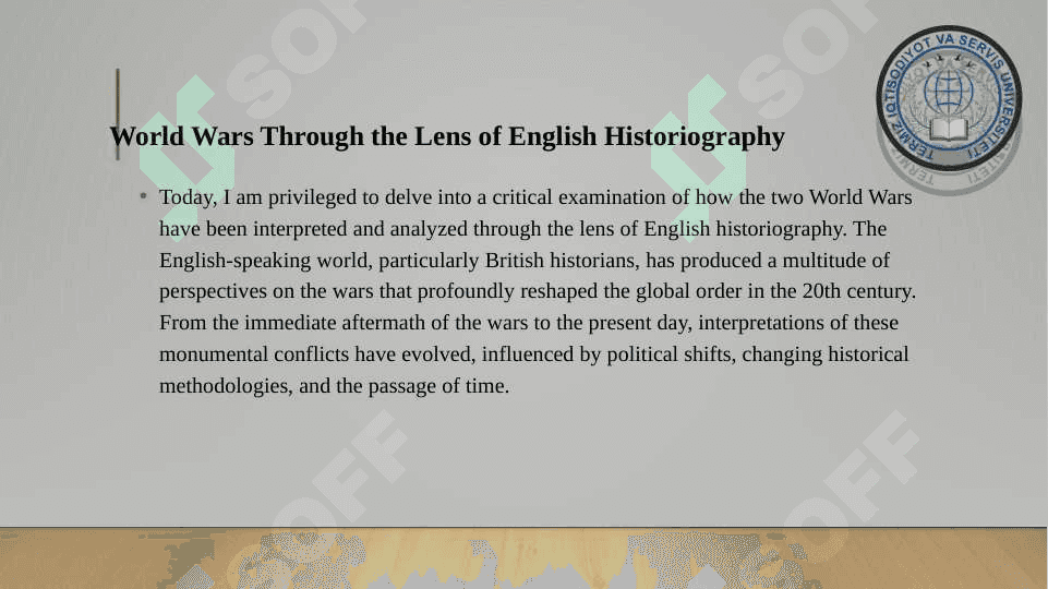 World Wars Through the Lens of English Historiography 2
