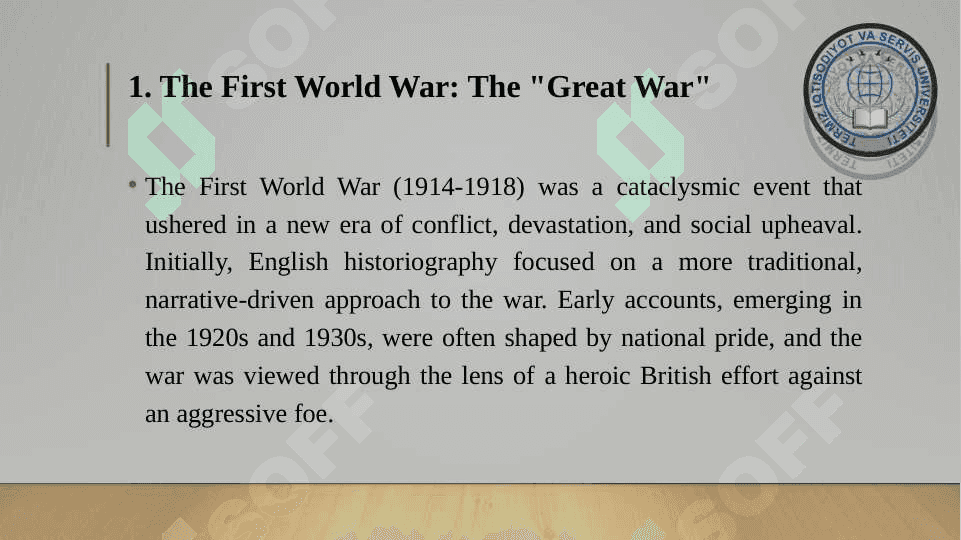 World Wars Through the Lens of English Historiography 3
