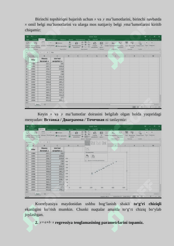 JUFT REGRESSION TAHLIL (Amaliy) 2