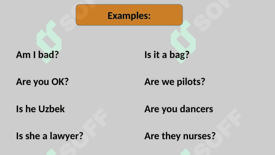 To be. Positive, negative and question form 8