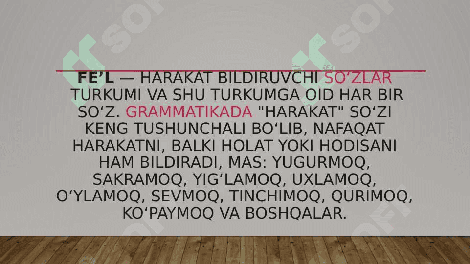 Feʼl soʻz turkumi 2