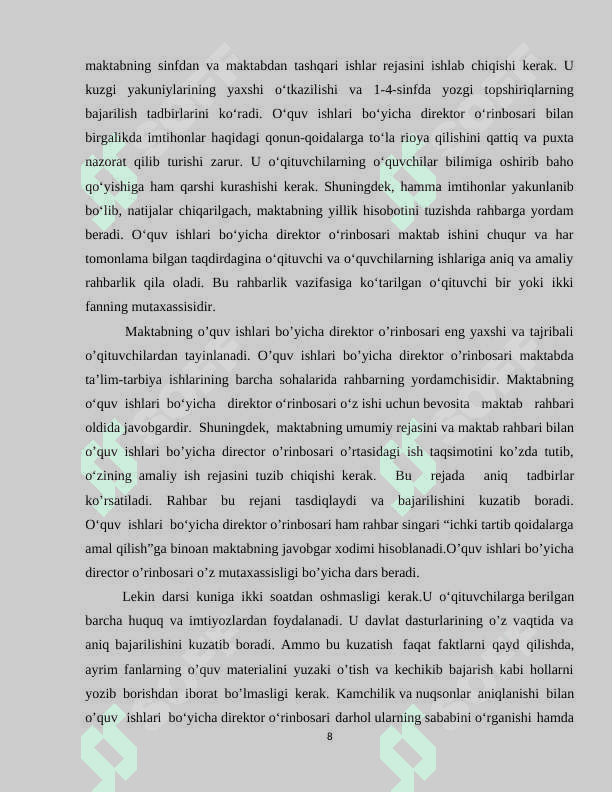 Maktabda direktori oʻrinbosari 8
